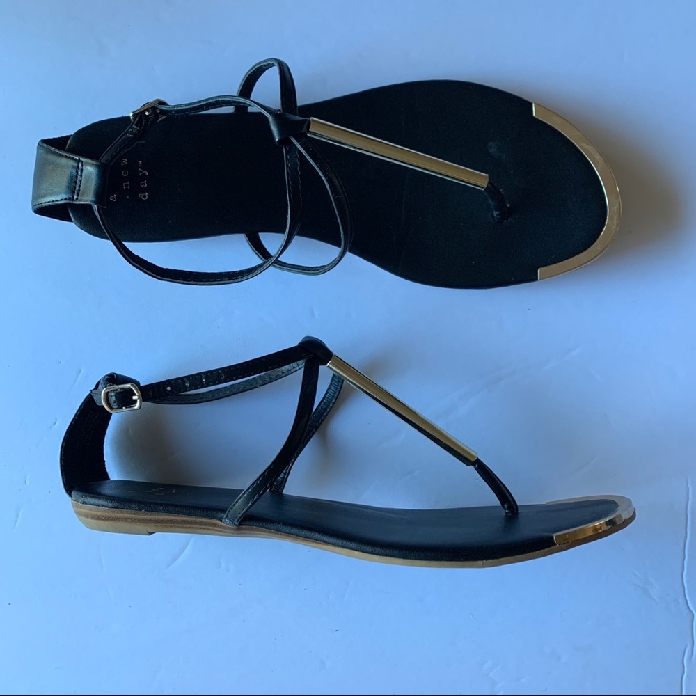 Black and gold gladiator Sandal